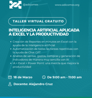TALLER VIRTUAL GRATUITO – INTELIGENCIA ARTIFICIAL APLICADA A EXCEL Y LA PRODUCTIVIDAD