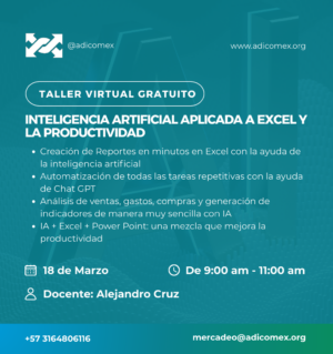 TALLER VIRTUAL GRATUITO – INTELIGENCIA ARTIFICIAL APLICADA A EXCEL Y LA PRODUCTIVIDAD