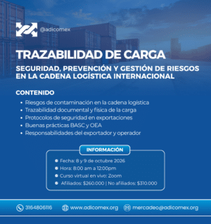 CURSO TRAZABILIDAD DE CARGA: SEGURIDAD, PREVENCIÓN Y GESTIÓN DE RIESGOS EN LA CADENA LOGÍSTICA INTERNACIONAL
